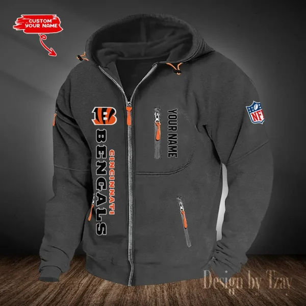 Cincinnati Bengals Hooded Cardigan Zip Hoodie ANZ2DZH195 - Image 2