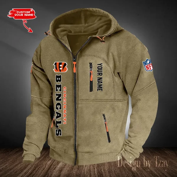 Cincinnati Bengals Hooded Cardigan Zip Hoodie ANZ2DZH195 - Image 3