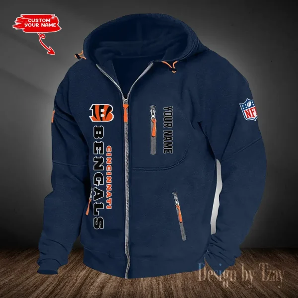 Cincinnati Bengals Hooded Cardigan Zip Hoodie ANZ2DZH195 - Image 4