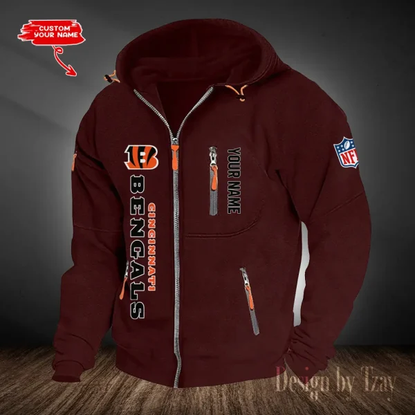 Cincinnati Bengals Hooded Cardigan Zip Hoodie ANZ2DZH195 - Image 5