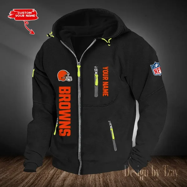 Cleveland Browns Hooded Cardigan Zip Hoodie ANZ2DZH196 - Image 3