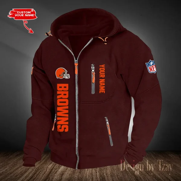 Cleveland Browns Hooded Cardigan Zip Hoodie ANZ2DZH196 - Image 4