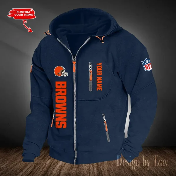 Cleveland Browns Hooded Cardigan Zip Hoodie ANZ2DZH196 - Image 5