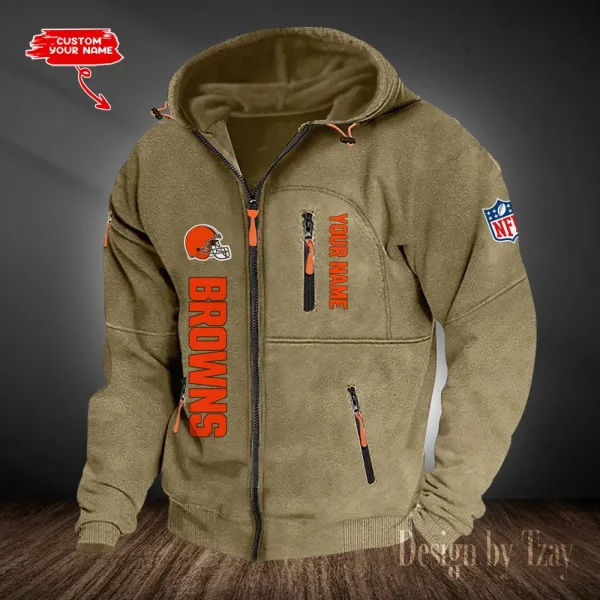 Cleveland Browns Hooded Cardigan Zip Hoodie ANZ2DZH196