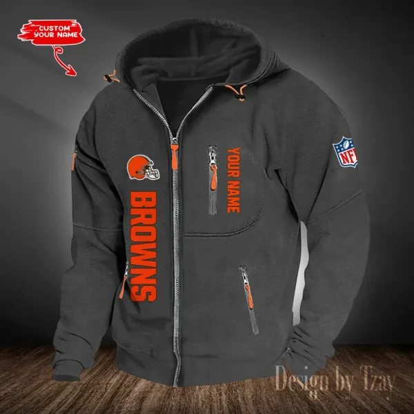 Cleveland Browns Hooded Cardigan Zip Hoodie ANZ2DZH196 - Image 6