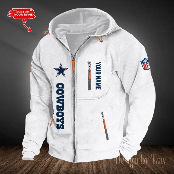 Dallas Cowboys Hooded Cardigan Zip Hoodie ANZ2DZH197 - Image 2