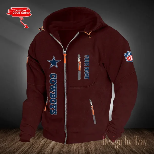 Dallas Cowboys Hooded Cardigan Zip Hoodie ANZ2DZH197 - Image 4