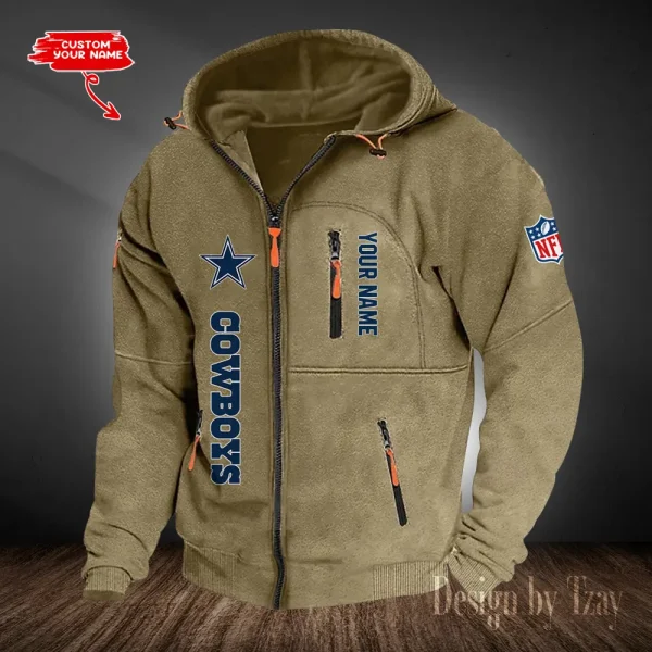 Dallas Cowboys Hooded Cardigan Zip Hoodie ANZ2DZH197 - Image 5