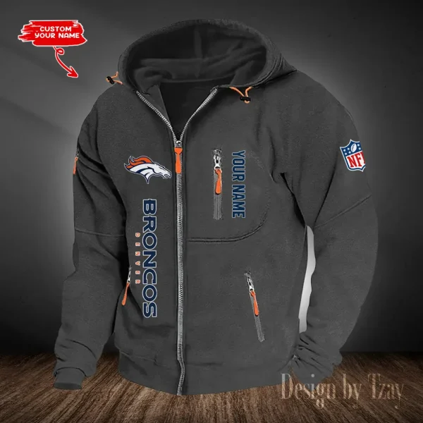 Denver Broncos Hooded Cardigan Zip Hoodie ANZ2DZH198