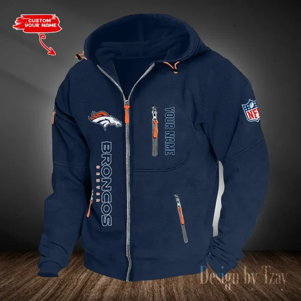 Denver Broncos Hooded Cardigan Zip Hoodie ANZ2DZH198 - Image 3