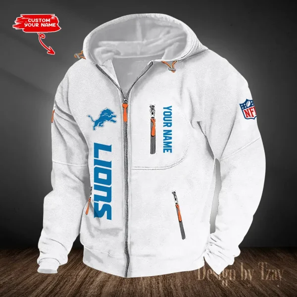 Detroit Lions Hooded Cardigan Zip Hoodie ANZ2DZH199 - Image 2