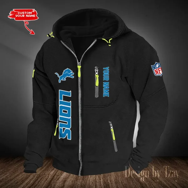 Detroit Lions Hooded Cardigan Zip Hoodie ANZ2DZH199