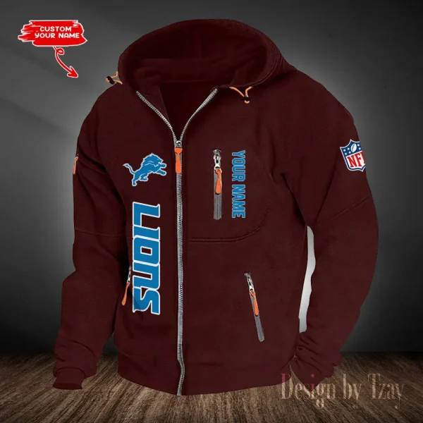 Detroit Lions Hooded Cardigan Zip Hoodie ANZ2DZH199 - Image 3