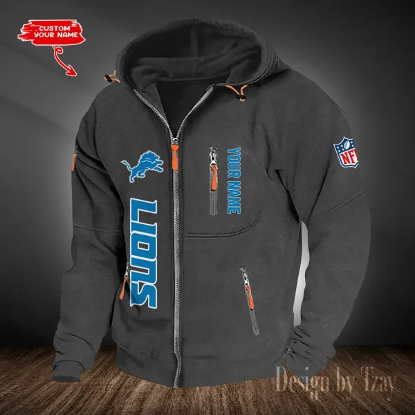 Detroit Lions Hooded Cardigan Zip Hoodie ANZ2DZH199 - Image 6