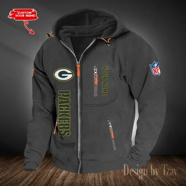 Green Bay Packers Hooded Cardigan Zip Hoodie ANZ2DZH200 - Image 2