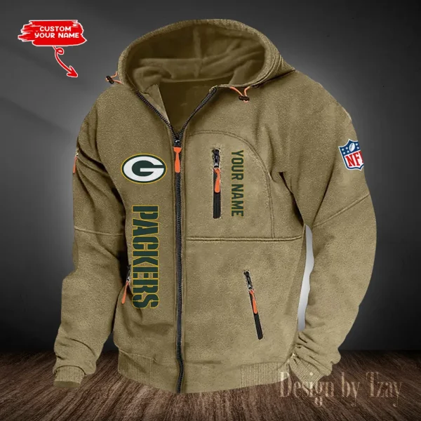 Green Bay Packers Hooded Cardigan Zip Hoodie ANZ2DZH200 - Image 3