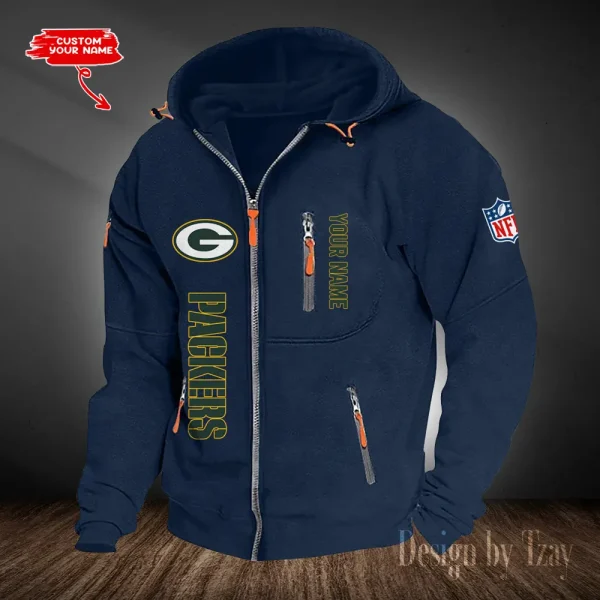 Green Bay Packers Hooded Cardigan Zip Hoodie ANZ2DZH200 - Image 4