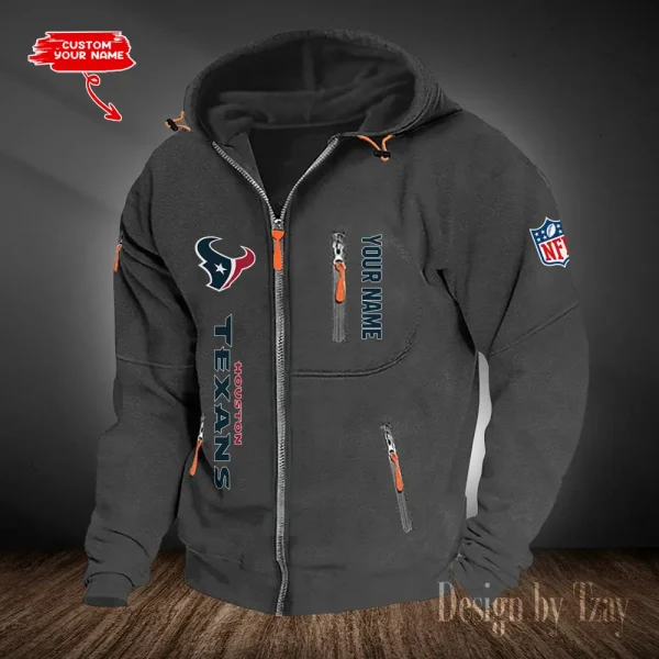 Houston Texans Hooded Cardigan Zip Hoodie ANZ2DZH201 - Image 2