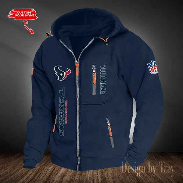 Houston Texans Hooded Cardigan Zip Hoodie ANZ2DZH201 - Image 4