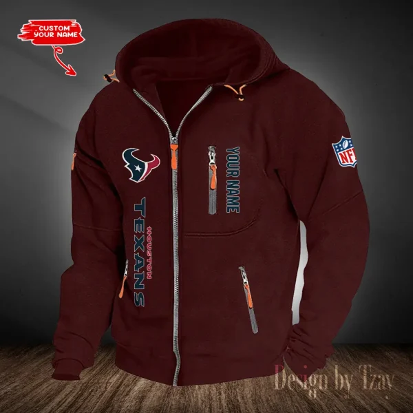 Houston Texans Hooded Cardigan Zip Hoodie ANZ2DZH201 - Image 5