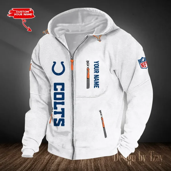 Indianapolis Colts Hooded Cardigan Zip Hoodie ANZ2DZH202 - Image 4