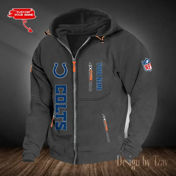 Indianapolis Colts Hooded Cardigan Zip Hoodie ANZ2DZH202 - Image 5