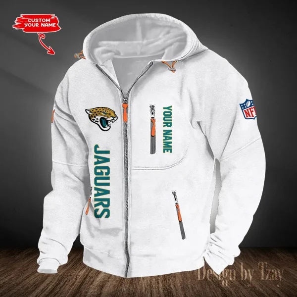 Jacksonville Jaguars Hooded Cardigan Zip Hoodie ANZ2DZH203 - Image 2