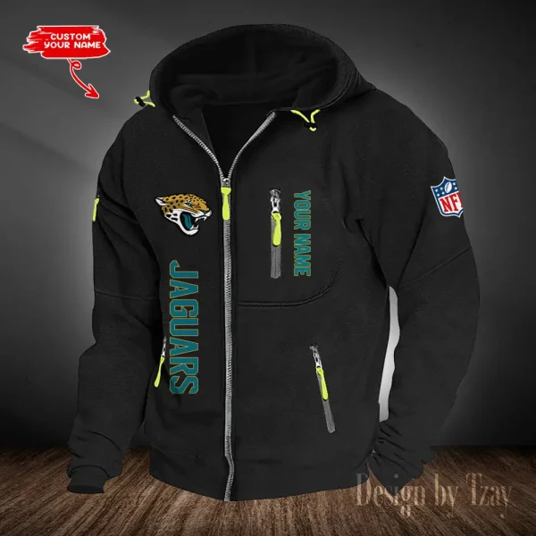 Jacksonville Jaguars Hooded Cardigan Zip Hoodie ANZ2DZH203 - Image 3