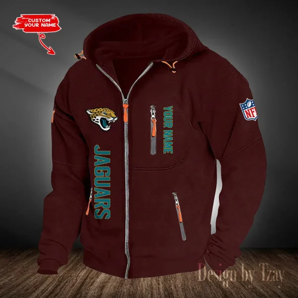 Jacksonville Jaguars Hooded Cardigan Zip Hoodie ANZ2DZH203 - Image 4