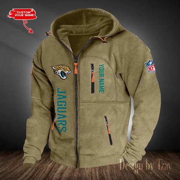 Jacksonville Jaguars Hooded Cardigan Zip Hoodie ANZ2DZH203 - Image 5