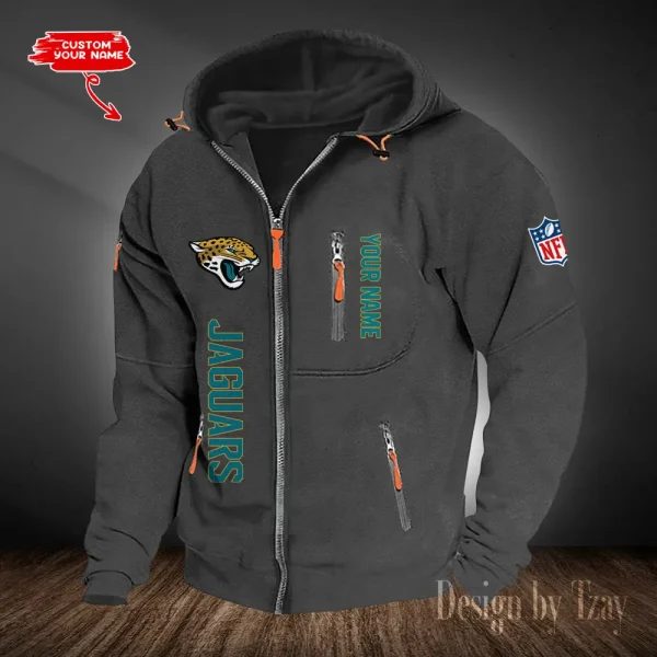 Jacksonville Jaguars Hooded Cardigan Zip Hoodie ANZ2DZH203 - Image 6