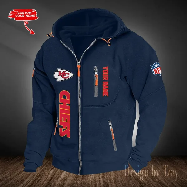 Kansas City Chiefs Hooded Cardigan Zip Hoodie ANZ2DZH204 - Image 4