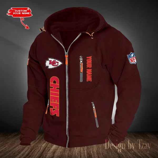 Kansas City Chiefs Hooded Cardigan Zip Hoodie ANZ2DZH204