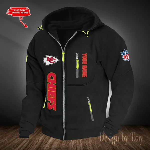 Kansas City Chiefs Hooded Cardigan Zip Hoodie ANZ2DZH204 - Image 5