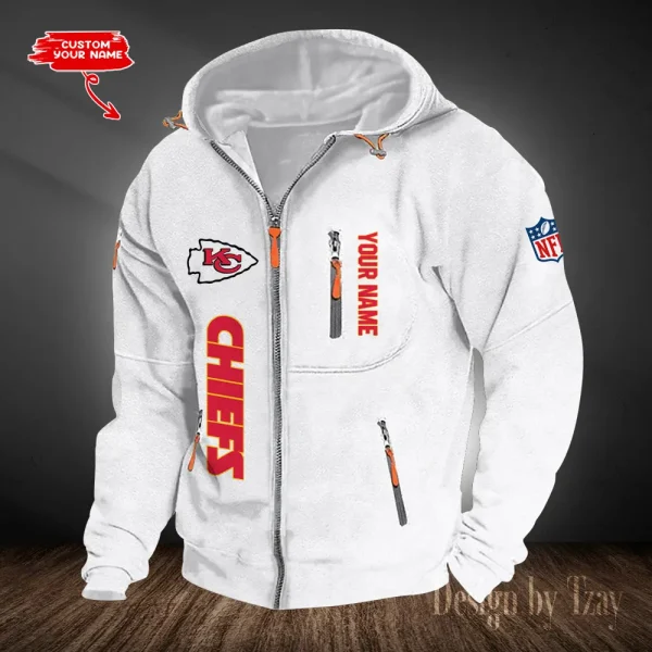 Kansas City Chiefs Hooded Cardigan Zip Hoodie ANZ2DZH204 - Image 6