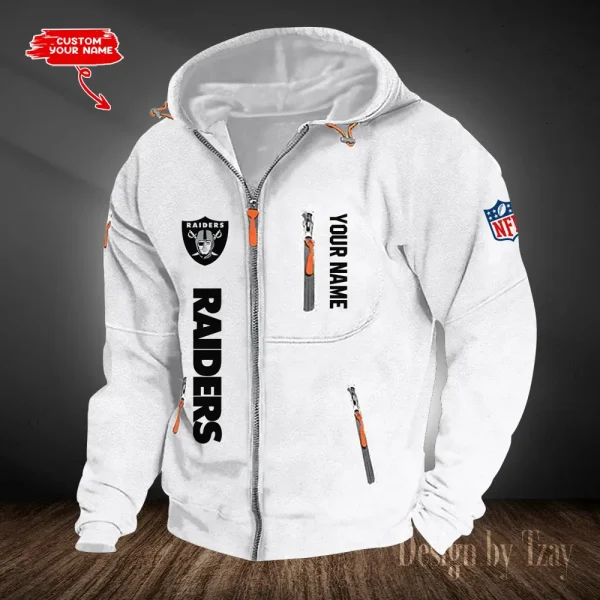 Las Vegas Raiders Hooded Cardigan Zip Hoodie ANZ2DZH205 - Image 3