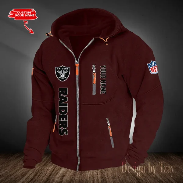 Las Vegas Raiders Hooded Cardigan Zip Hoodie ANZ2DZH205 - Image 4