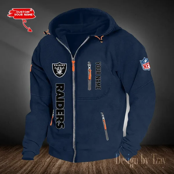 Las Vegas Raiders Hooded Cardigan Zip Hoodie ANZ2DZH205 - Image 5