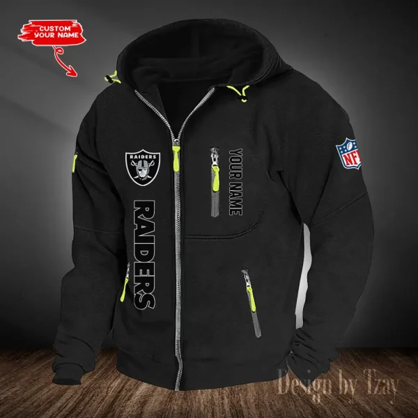 Las Vegas Raiders Hooded Cardigan Zip Hoodie ANZ2DZH205 - Image 2