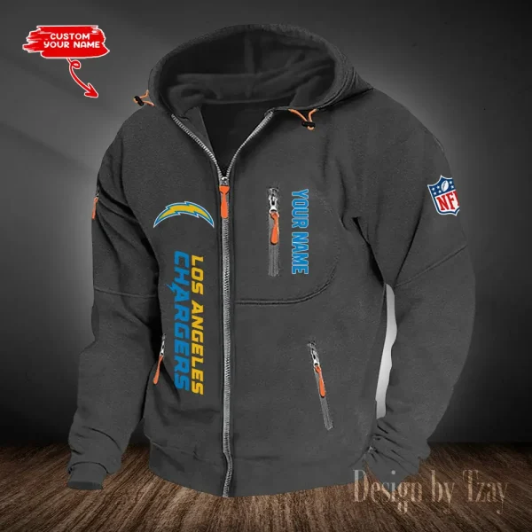 Los Angeles Chargers Hooded Cardigan Zip Hoodie ANZ2DZH206 - Image 2