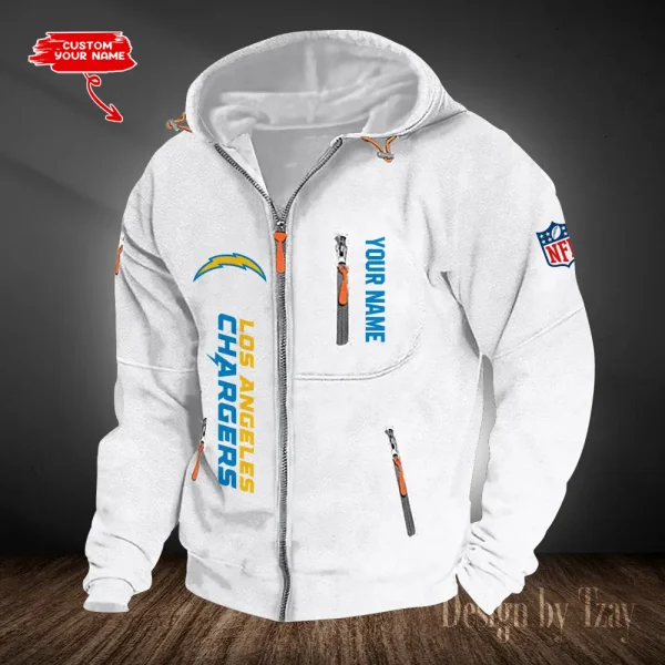 Los Angeles Chargers Hooded Cardigan Zip Hoodie ANZ2DZH206 - Image 6