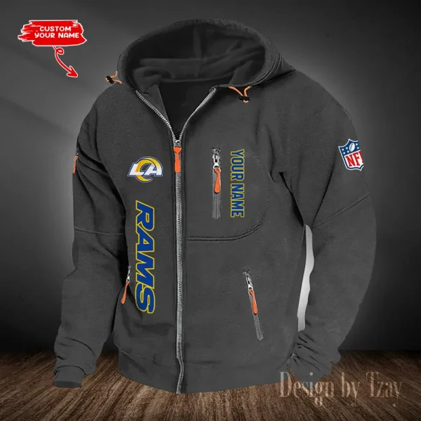 Los Angeles Rams Hooded Cardigan Zip Hoodie ANZ2DZH207 - Image 5