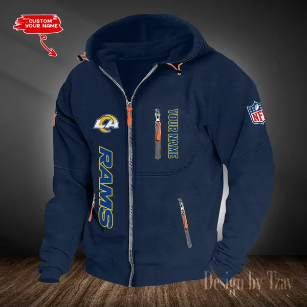 Los Angeles Rams Hooded Cardigan Zip Hoodie ANZ2DZH207 - Image 6