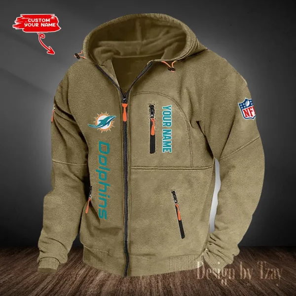 Miami Dolphins Hooded Cardigan Zip Hoodie ANZ2DZH208 - Image 3