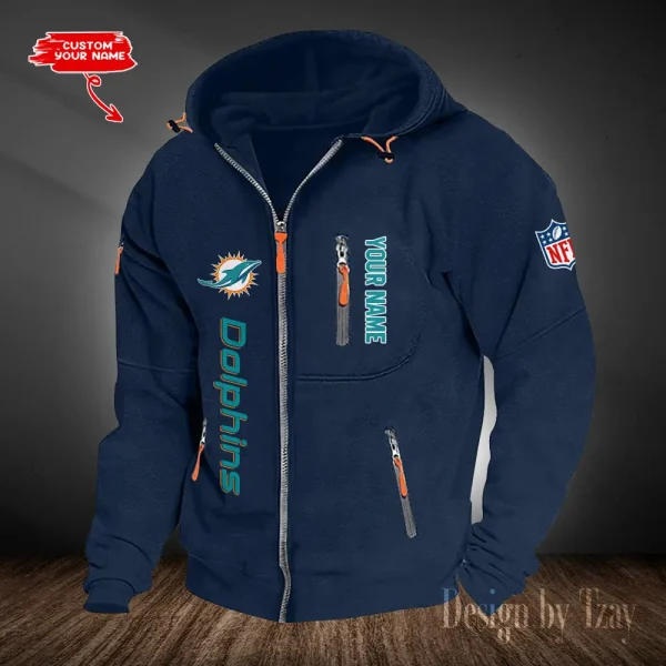 Miami Dolphins Hooded Cardigan Zip Hoodie ANZ2DZH208