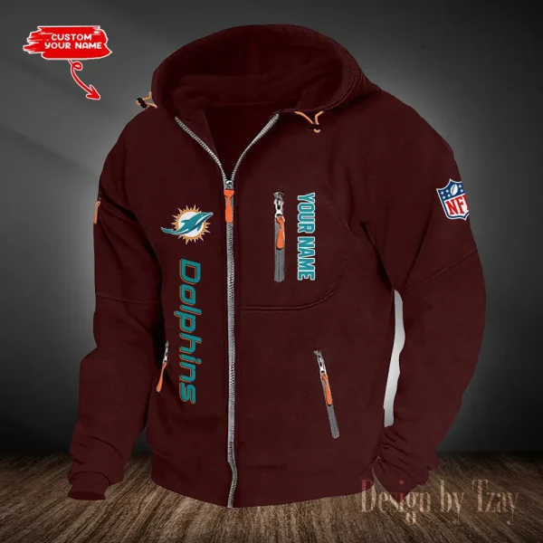 Miami Dolphins Hooded Cardigan Zip Hoodie ANZ2DZH208 - Image 4