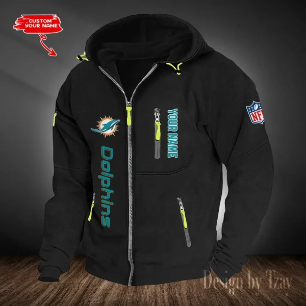 Miami Dolphins Hooded Cardigan Zip Hoodie ANZ2DZH208 - Image 5