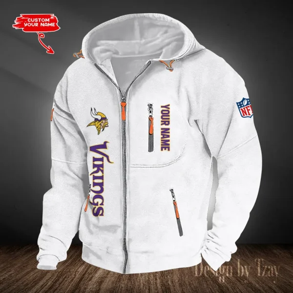 Minnesota Vikings Hooded Cardigan Zip Hoodie ANZ2DZH209 - Image 2