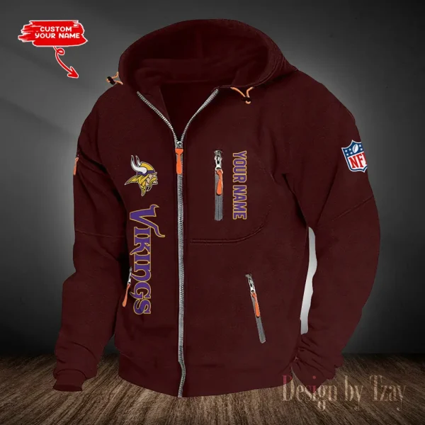 Minnesota Vikings Hooded Cardigan Zip Hoodie ANZ2DZH209 - Image 3