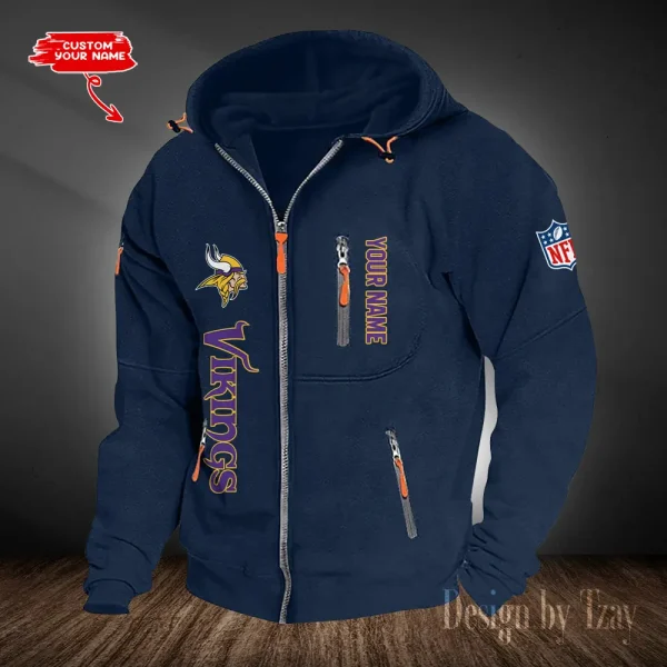 Minnesota Vikings Hooded Cardigan Zip Hoodie ANZ2DZH209 - Image 4